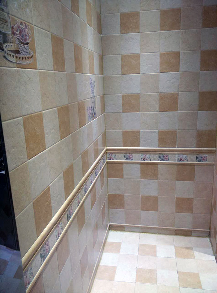 金艾陶仿古磚留縫實景圖