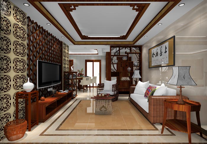 金艾陶家裝：井岡山和諧家園安置小區(qū)130㎡中式風(fēng)格裝修鑒賞